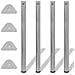 Set 4 Gambe In Nickel Tavolo Regolabili Con Staffe Triangolari 870 Mm - Foto miniatura 1