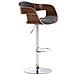 Sgabello rétro Kingston con Braccioli - Sgabello Bar Girevole 360° in Tessuto e Legno I Sgabello Alto Bancone Regolabile 63 - 77 cm Noce / Grigio Scuro - Foto miniatura 1