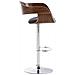 Sgabello rétro Kingston con Braccioli - Sgabello Bar Girevole 360° in Tessuto e Legno I Sgabello Alto Bancone Regolabile 63 - 77 cm Noce / Grigio Scuro - Foto miniatura 3