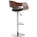 Sgabello rétro Kingston con Braccioli - Sgabello Bar Girevole 360° in Tessuto e Legno I Sgabello Alto Bancone Regolabile 63 - 77 cm Noce / Grigio Scuro - Foto miniatura 4