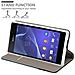 Custodia Compatibile Con Sony Xperia M2 In Blu Scuro Nero - Coperchio Protettiva Con Chiusura Magnetica, Funzione Stand E Tasca Per Le Carte - Foto miniatura 3