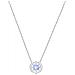 Collana Sparkling Dance Round - Azzurro - Placcatura Rodio - Foto miniatura 1