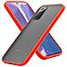 Custodia Compatibile Con Samsung Galaxy Note 20 In Rosso Opaco - Bottoni Neri - Coperchio Protettivo Ibrido Con Interno In Silicone Tpu E Retro In Plastica Opaca - Foto miniatura 1