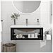 Telaio Per Lavabo Da Bagno Con Lavabo Integrato Nero In Ferro - Foto miniatura 1