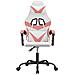 Sedia Da Gaming Girevole Bianco E Rosa In Similpelle - Foto miniatura 3