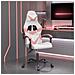 Sedia Da Gaming Girevole Bianco E Rosa In Similpelle - Foto miniatura 1