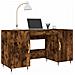 Scrivania Rovere Fumo 140x50x75 Cm In Legno Multistrato - Foto miniatura 2