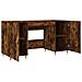 Scrivania Rovere Fumo 140x50x75 Cm In Legno Multistrato - Foto miniatura 3