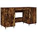 Scrivania Rovere Fumo 140x50x75 Cm In Legno Multistrato - Foto miniatura 1