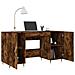 Scrivania Rovere Fumo 140x50x75 Cm In Legno Multistrato - Foto miniatura 9