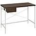 Webster Scrivania Porta Computer Con 1 Cassetto In Tamburato Tamburato E Agglomerato Di Legno Brown - Foto miniatura 1