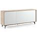 Credenza Fresia, Mobile Buffet A 3 Ante E 1 Ripiano Regolabile, Madia Elegante Da Soggiorno, Mobile Porta Tv, 100% Made In Italy, 184x45h77 Cm, Bianco E Rovere - Foto miniatura 2
