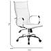 Sedia Con Ruote Asuni, Poltrona Direzionale Con Braccioli, Sedia Ergonomica Da Ufficio, Bianco, 63x54h106/116 Cm - Foto miniatura 2