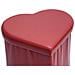 Pouf Contenitore Imbottito Pieghevole In Ecopelle Modello Coracao Cuore Rosso - Foto miniatura 2