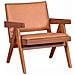 Poltrona Vintage Con Braccioli In Legno Di Teak E Pelle Italiana - Compass - Foto miniatura 1
