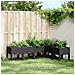 Fioriera Da Giardino Con Gambe Nera 160x120x42 Cm In Pp - Foto miniatura 1