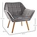 Poltroncina Stile Nordico In Legno Ed Effetto Velluto Grigio Per Soggiorno O Ufficio, 64x62x72.5 Cm - Foto miniatura 3