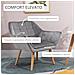 Poltroncina Stile Nordico In Legno Ed Effetto Velluto Grigio Per Soggiorno O Ufficio, 64x62x72.5 Cm - Foto miniatura 4