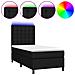 Letto A Molle Con Materasso E Led Nero 90x200 Cm In Tessuto - Foto miniatura 1