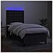 Letto A Molle Con Materasso E Led Nero 90x200 Cm In Tessuto - Foto miniatura 3