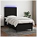 Letto A Molle Con Materasso E Led Nero 90x200 Cm In Tessuto - Foto miniatura 8