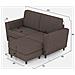 Divano Yasel 2 Posti (due Sedute Da 60cm) + Pouf Misure Esterne L. 152 P. 155 Colore Talpa - Foto miniatura 4