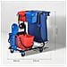Carrello Pulizie con Sacco per Immondizia, 4 Secchi e Strizzatore per Mocio, 93x80x97 cm, Rosso Blu e Nero - Foto miniatura 4