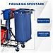 Carrello Pulizie con Sacco per Immondizia, 4 Secchi e Strizzatore per Mocio, 93x80x97 cm, Rosso Blu e Nero - Foto miniatura 5