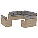Set Divani Da Giardino 11 Pz Con Cuscini Beige In Polyrattan - Foto miniatura 2