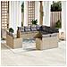 Set Divani Da Giardino 11 Pz Con Cuscini Beige In Polyrattan - Foto miniatura 1