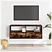 Mobile Tv Rovere Fumo 100x31x39,5cm Legno Multistrato E Metallo - Foto miniatura 3
