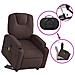 Lusso Casadino -  Poltrona Alzapersona Massaggi Reclinabile Marrone Scuro Tessuto - Foto miniatura 5