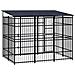 Gabbia per Cani da Esterno con Tetto in Acciaio 5,53 m² - Foto miniatura 4