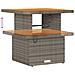 Set da giardino con 9 pezzi e cuscini in grigio poly rattan e acacia, Set da pranzo da giardino con 3 pezzi e cuscini in grigio poly rattan e acacia - Foto miniatura 8