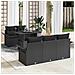 Set divano da giardino 6 pezzi con cuscini Black Poly Rattan - Foto miniatura 2