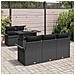 Set divano da giardino 6 pezzi con cuscini Black Poly Rattan - Foto miniatura 3
