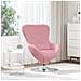 Poltrona a uovo in velluto rosa - Foto miniatura 2