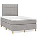 Letto a Molle Materasso e LED Grigio Chiaro 120x190 cm Tessuto - Foto miniatura 2