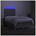 Letto a Molle Materasso e LED Grigio Chiaro 120x190 cm Tessuto - Foto miniatura 4