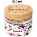 Contenitore Alimentare 820ml Decorazione Fiori Scuri Con Coperchio In Bambù, Multicolore - Foto miniatura 2