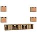 Set mobile TV 7 pcs rovere artigianale 60 x 30 x 30 cm - Foto miniatura 9