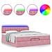 Struttura Letto Pouf con Materassi Rosa 200x200 cm Velluto - Foto miniatura 5
