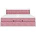 Struttura Letto Pouf con Materassi Rosa 200x200 cm Velluto - Foto miniatura 8