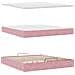 Struttura Letto Pouf con Materassi Rosa 200x200 cm Velluto - Foto miniatura 9