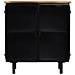 Vetrina In Metallo, Legno E Vetro Con 2 Porte 72x37x81h Cm - Nero - Foto miniatura 2