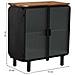 Vetrina In Metallo, Legno E Vetro Con 2 Porte 72x37x81h Cm - Nero - Foto miniatura 3