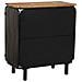 Vetrina In Metallo, Legno E Vetro Con 2 Porte 72x37x81h Cm - Nero - Foto miniatura 4