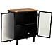 Vetrina In Metallo, Legno E Vetro Con 2 Porte 72x37x81h Cm - Nero - Foto miniatura 5