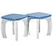 Set Tavolo E 2 Sgabelli In Legno Bianchi /blu 96x48x42 H Cm - Foto miniatura 2