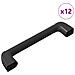 Manico Tinta unita 12 pcs Nero 380 x 34 x 85 mm Alluminio e PP - Foto miniatura 1